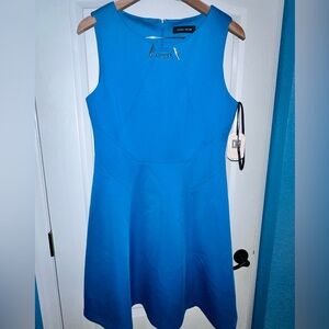 NEW WT Ivanka Trump Blue A Line Sleeveless Dress Women’s Size 14 Business Casual